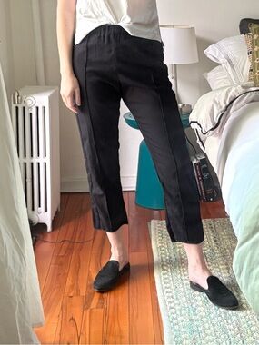 Marni deep blue wool cropped trousers